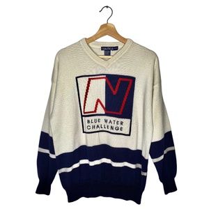 Vintage 90s Nautica Blue water Challenge Sweater